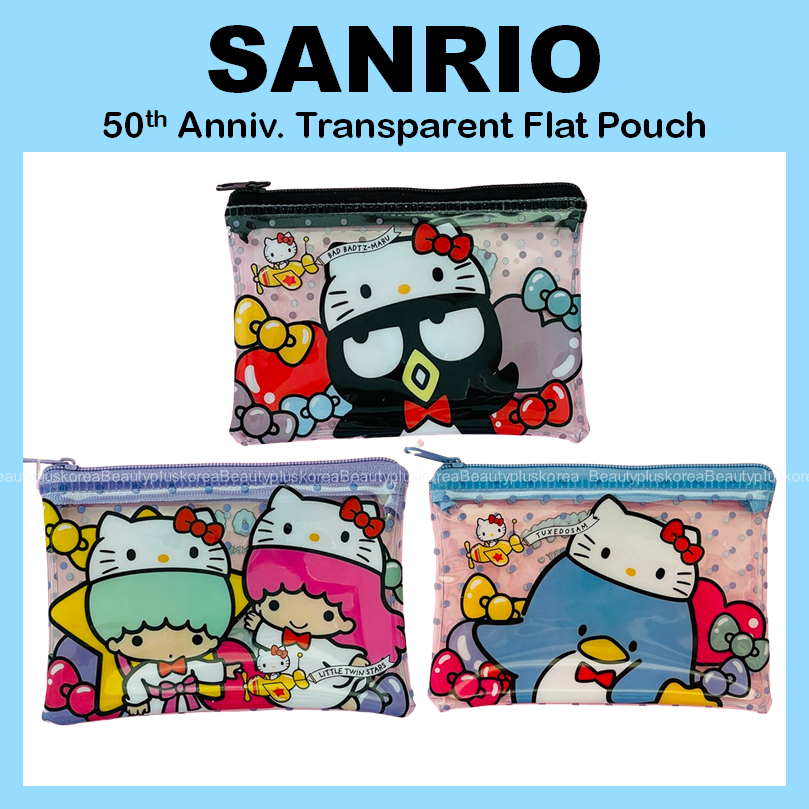 SANRIO [ซานริโอ] แอนนิฟ 50 ปี กระเป๋าแบนใส (Bad Badtz-Maru / Twin Stars / Tuxedo Sam)