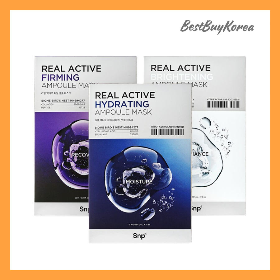 [ใหม่] Snp Real Active Ampoule Mask 10 แผ่น