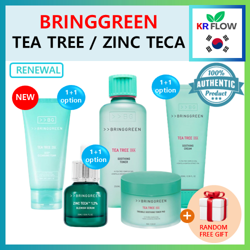 ★รีนิววัล★[BRINGGREEN] Tea Tree Zinc Teca Collection + RANDOM FREE GIFT / โฟมล้างหน้า / โทนเนอร์ / ค