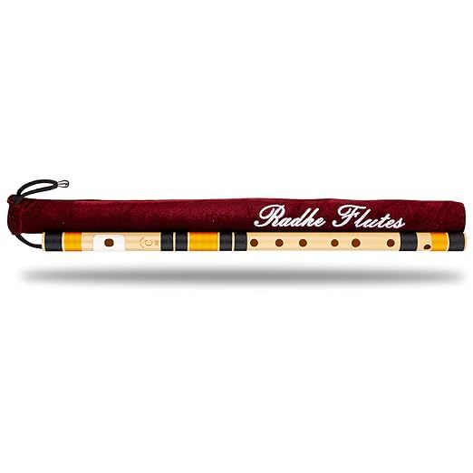 Radhe ขลุ่ยขวา C ธรรมชาติพร้อมฝาครอบกํามะหยี่ปรับแต่งด้วย Tanpura A=440Hz เส้นใย PVC