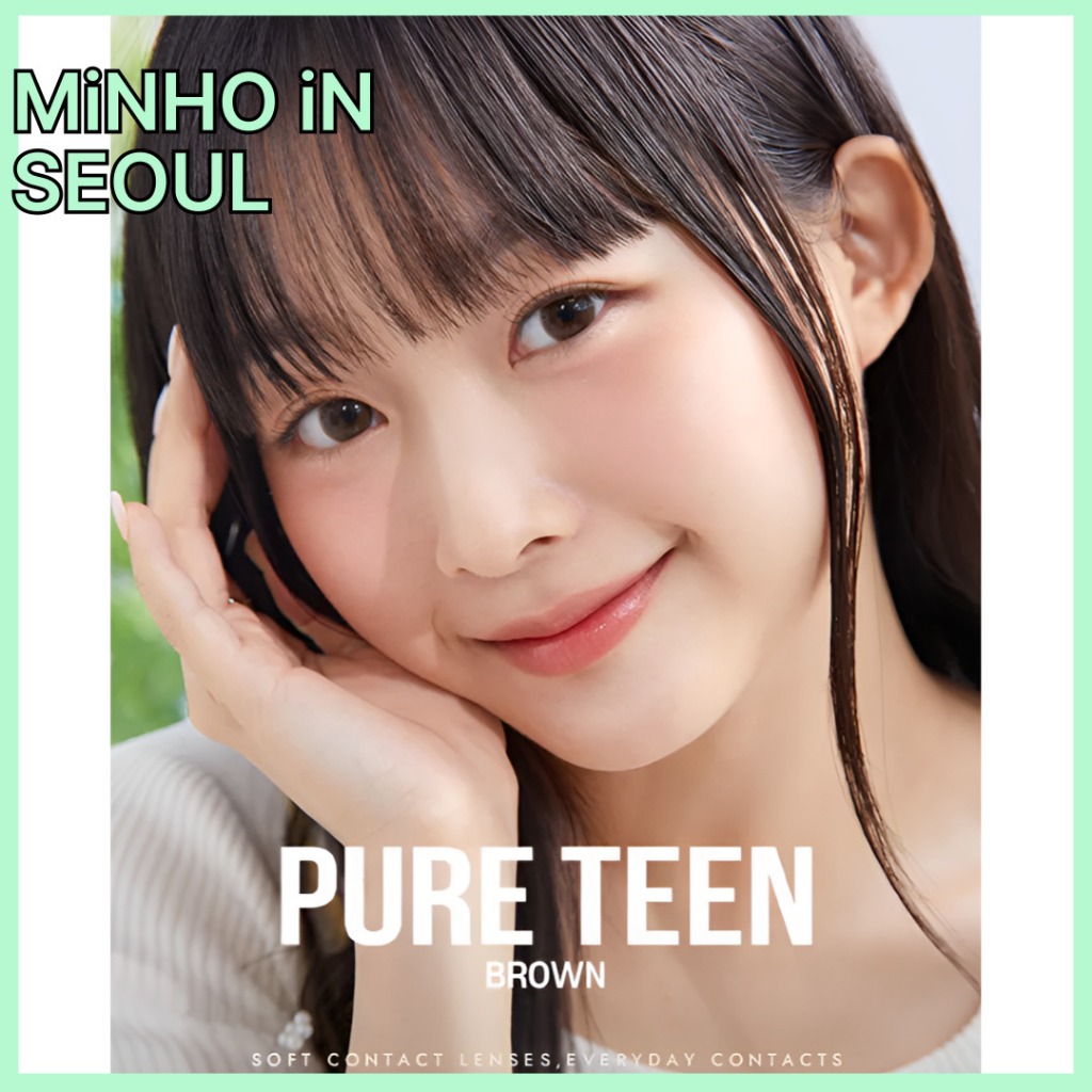 OLENS Pure Teen Brown Month – สีเทา 1 สี | คอนแทคเลนส์สีรายเดือน 12.8 มม. K-Beauty 2p 1 กล่อง