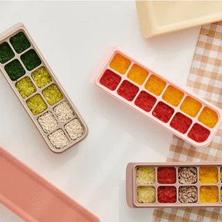 Firgi Double-Sealed Cube ถาด Airtight ซิลิโคนอาหารเด็ก Cube BPA-Free คอนเทนเนอร์เกาหลี