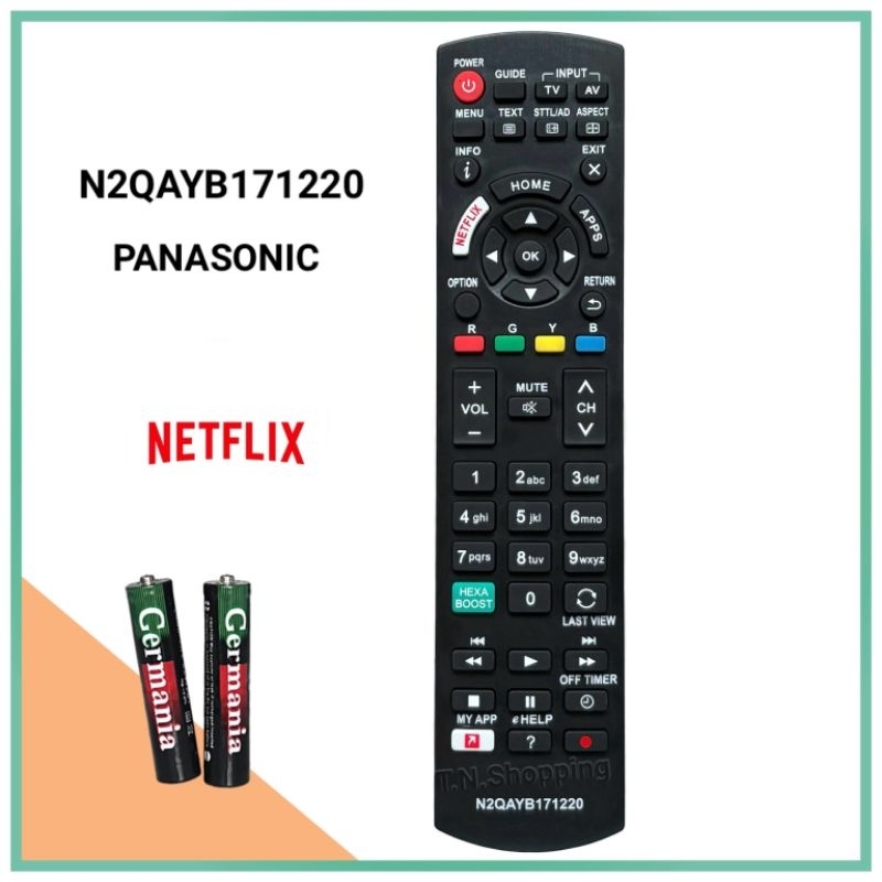 รีโมทสมาร์ททีวี Smart TV ยี่ห้อ Panasonic พานาโซนิค รุ่น N2QAYB171220