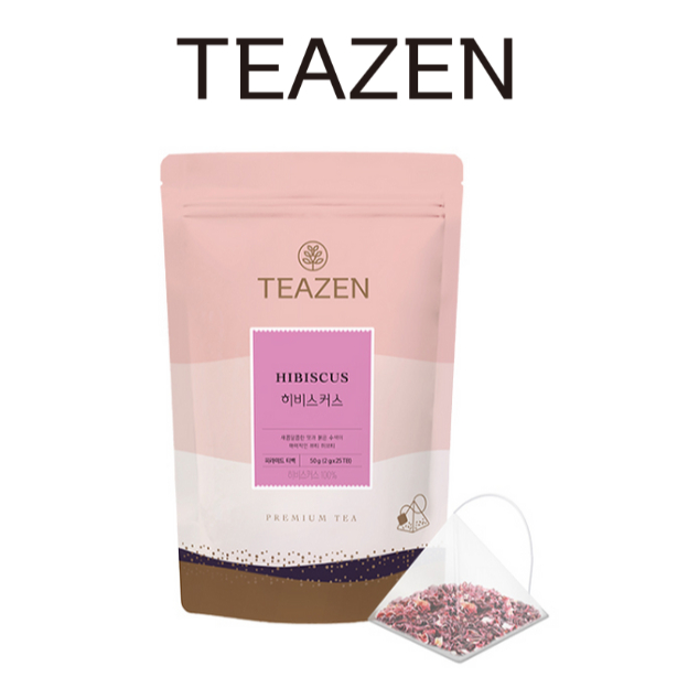 ถุงชา Teazen Hibiscus 25 (ถุงชาสามเหลี่ยม) - ชาสมุนไพร ชาชบา ปราศจากคาเฟอีน