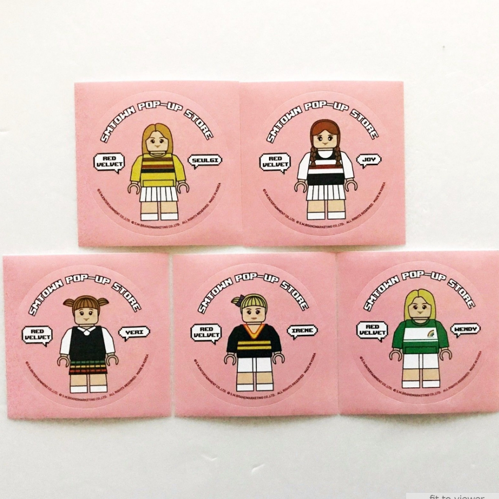 SM Artist Limited Edition SMTOWN POP-UP Store ชุดสติ๊กเกอร์ฟิกเกอร์บล็อกกํามะหยี่สีแดง