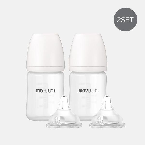 [Moyuum] ขวดนมแก้วซิลิโคน 2ea (150ml)