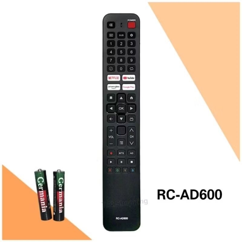 รีโมททีวี Smart TV HD รุ่น RC-AD600, 32HS600AN, 42HS600AN,43HS600AN, 43US600AN, 55US300AN