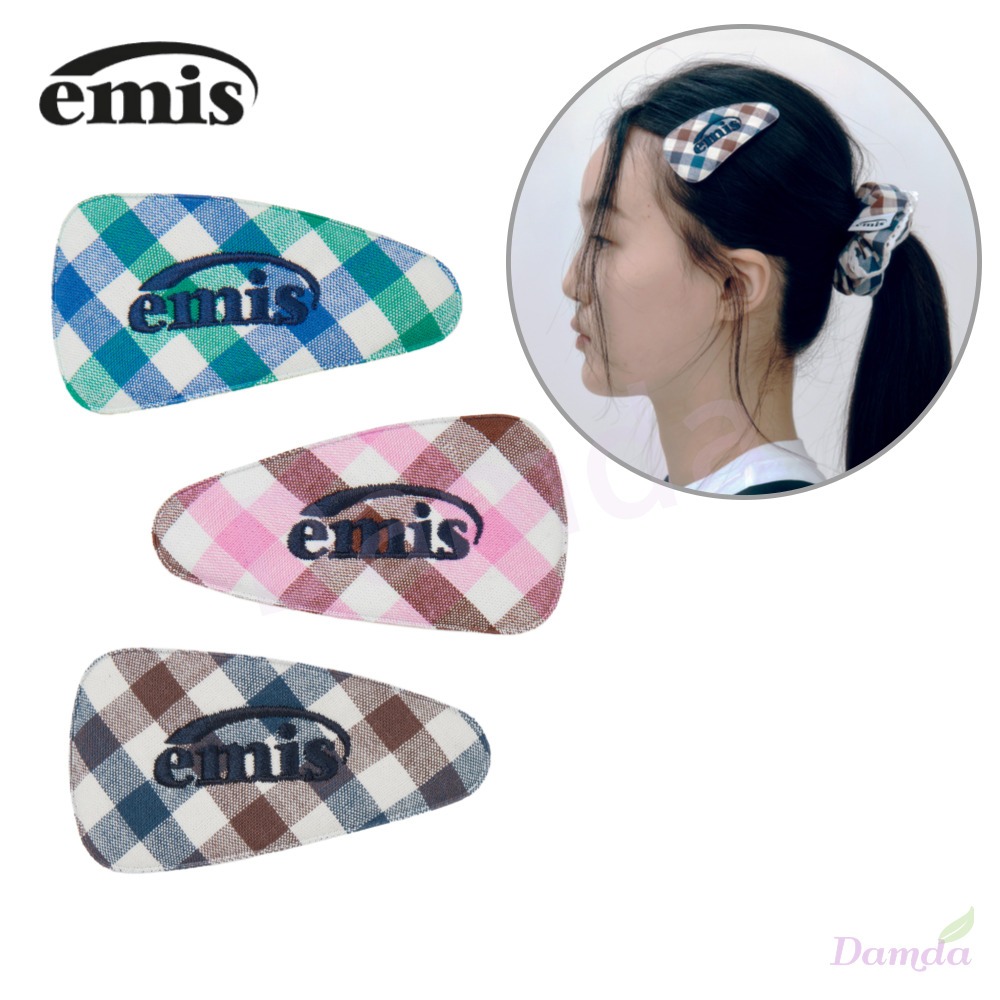 Emis Block Check Wide Hair pin 3 สี / ของแท้ 100% / KR