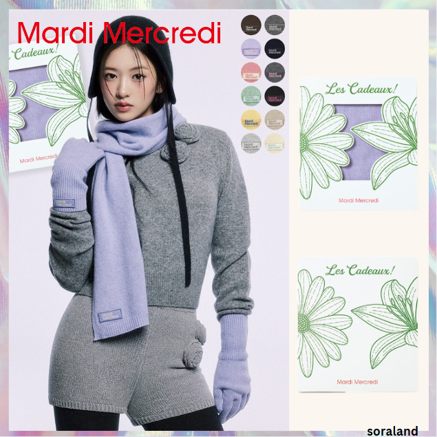 [MARDI Mercredi] [ชุดของขวัญ] WOOL MUFFLER SQUARE LOGO_12COLORS