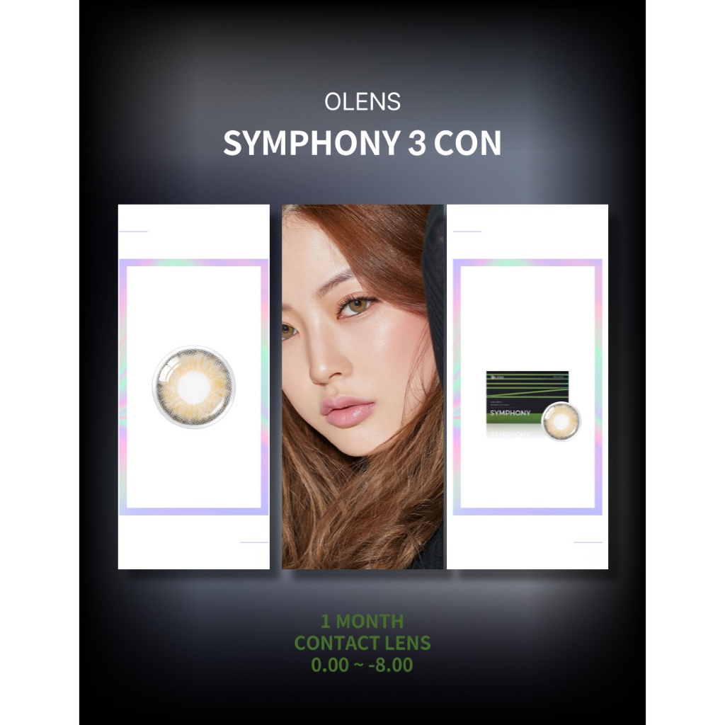 [OLENS] คอนแทคเลนส์ 1 เดือน <SYMPHONY 3 CON> (สีเขียว)(2P)(13.5mm)