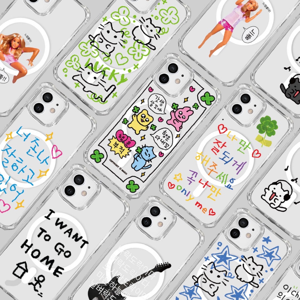 🇰🇷 เคสโทรศัพท์แม่เหล็กเกาหลี  ~ของขวัญวันเกิดแบบไร้การใช้งาน~ Viral Meme ป้องกันกันชน Jelly การออกแบบโปร่งใส Samsung Galaxy S 25, 24, 23 เข้ากันได้สําหรับ iPhone 16, 15, 14, 13, 12