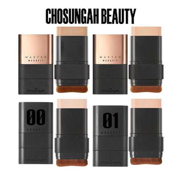 [CHOSUNGAH™] Mega Fit Stick Foundation Master SPF50+ PA++++ 16g | Semi-matte 00 Porcelain / Semi-Matte 01 Natural Ivory / Glow 01 Light Beige / Glow 02 Sand Beige