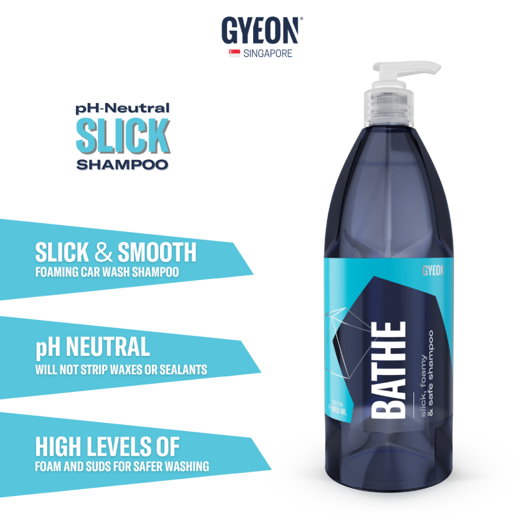 GYEON Q2M Bathe 1000ML - คุณภาพสูง pH Neutral Frequet ใช้ยานยนต์ Car Care Carwash แชมพู