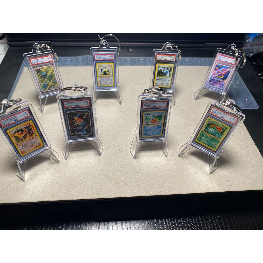 Pokemon KEYCHAIN, ghastly, bulbasaur, venusaur, charizard, lugia, snorlax, magikarp psa 10 not bgs