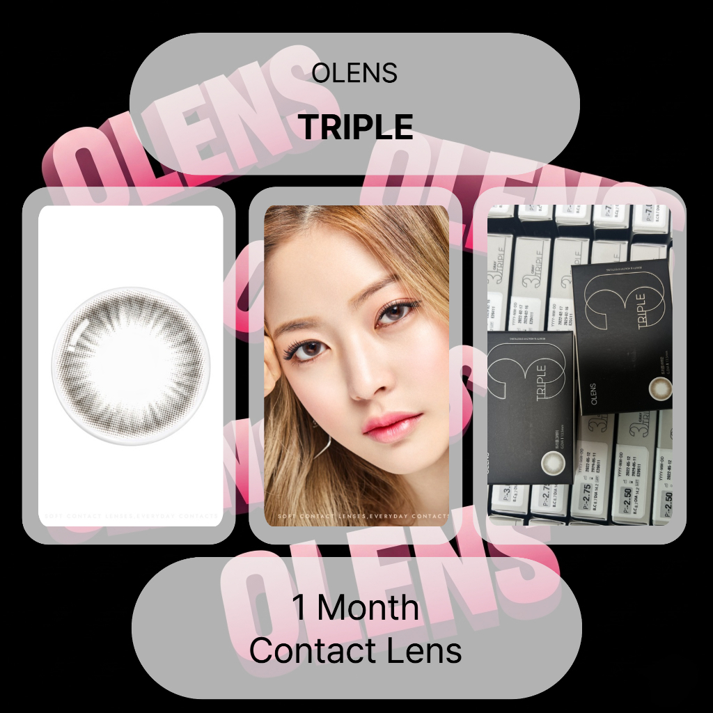 Olens Triple 1 Month คอนแทคเลนส์ สีเทา 2P 13.5mm