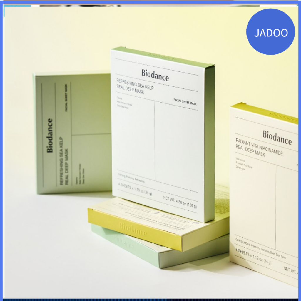 Biodance Refreshing Sea Kelp Real Deep Mask/ Radiant Vita Niacinamide Real Deep Mask [4ea 1 กล่อง]