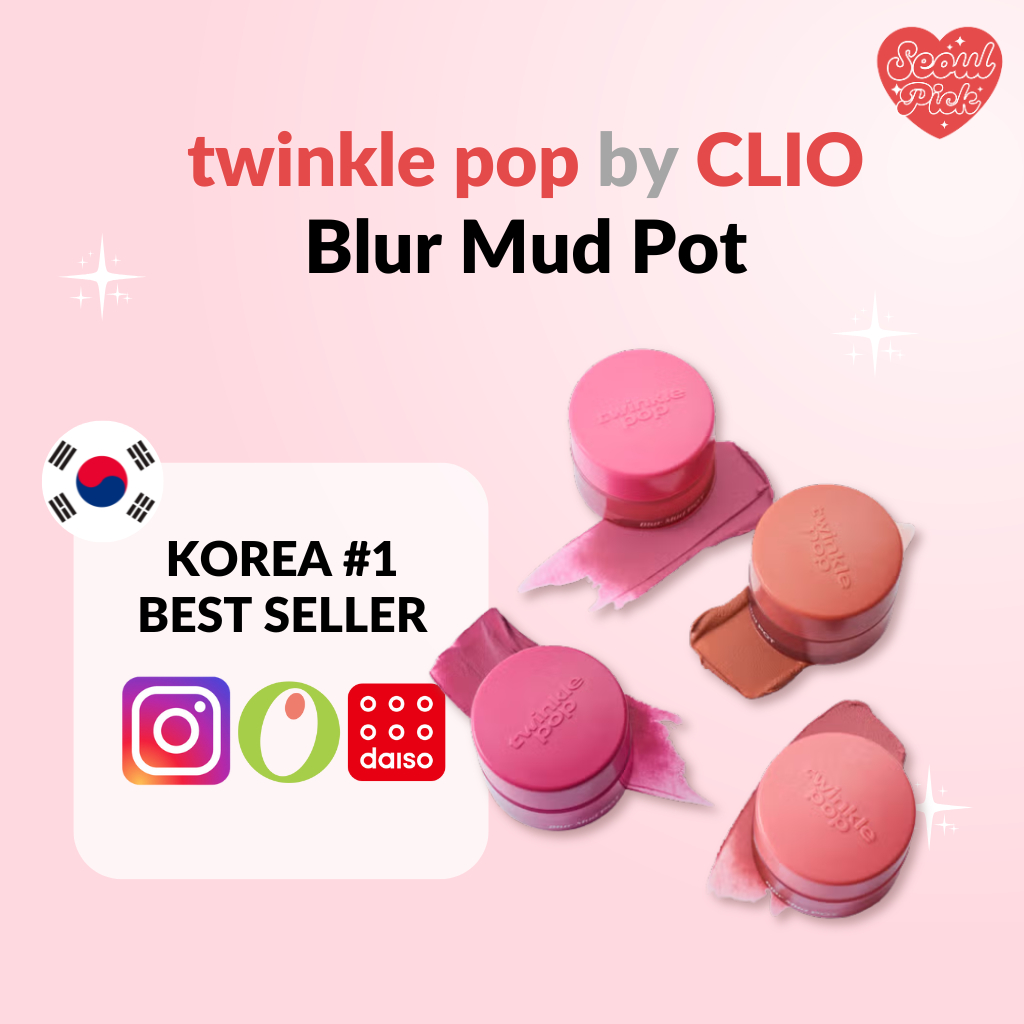 [K-beauty Lip Makeup] Twinkle Pop by CLIO Blur Mud Pot (4 สี)