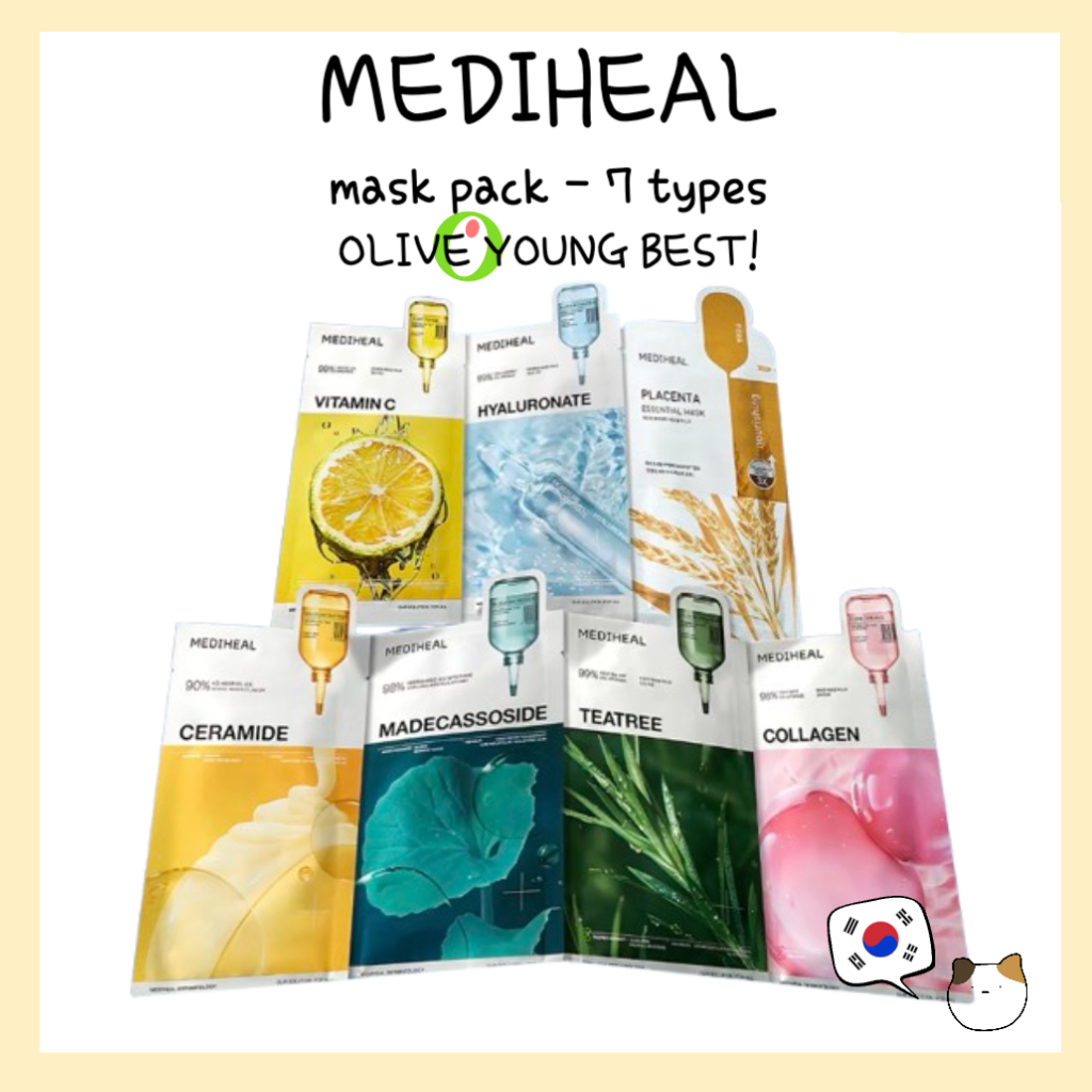 Mediheal_essential mask_pack (7 แบบ) - OLIVE YOUNG BEST! จัดส่งจากเกาหลี