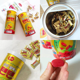 Hanmi Tenten ลูกอมสตรอเบอร์รี่เคี้ยว 120 ชิ้น | ขนมเกาหลีฟรุ๊ตตี้