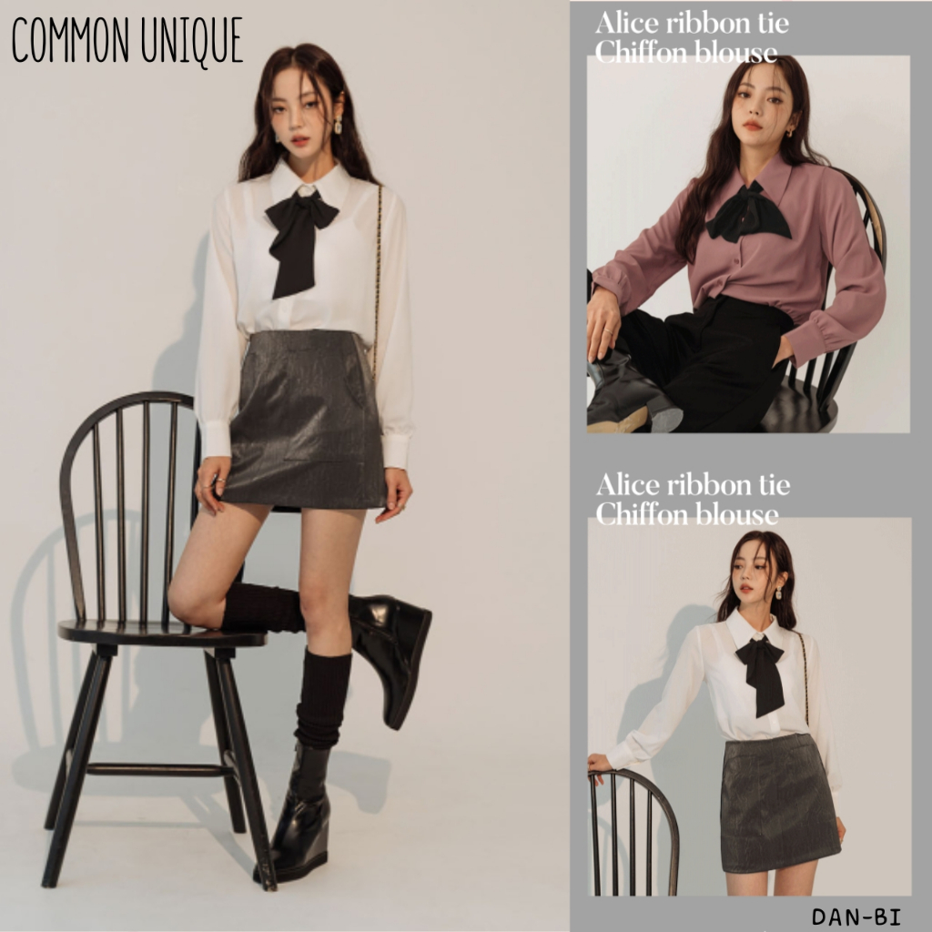 [COMMON Unique] Alice Ribbon Tie Chiffon Blouse_3color / สินค้า kr แท้ 100% / จัดส่งรวดเร็วจาก kr!