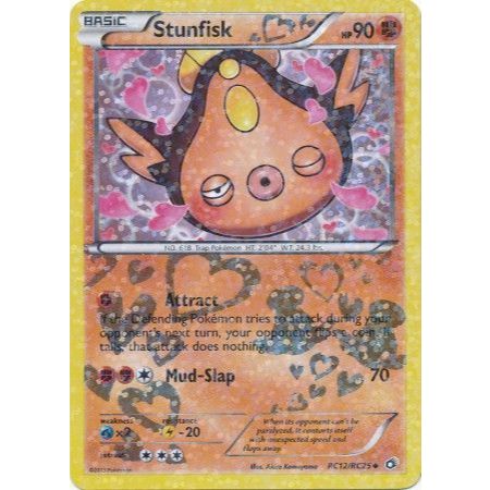การ์ดเกมโปเกมอนเทรดดิ้ง Stunfisk BW สมบัติในตํานาน RC12/RC25 Radiant Collection Uncommon