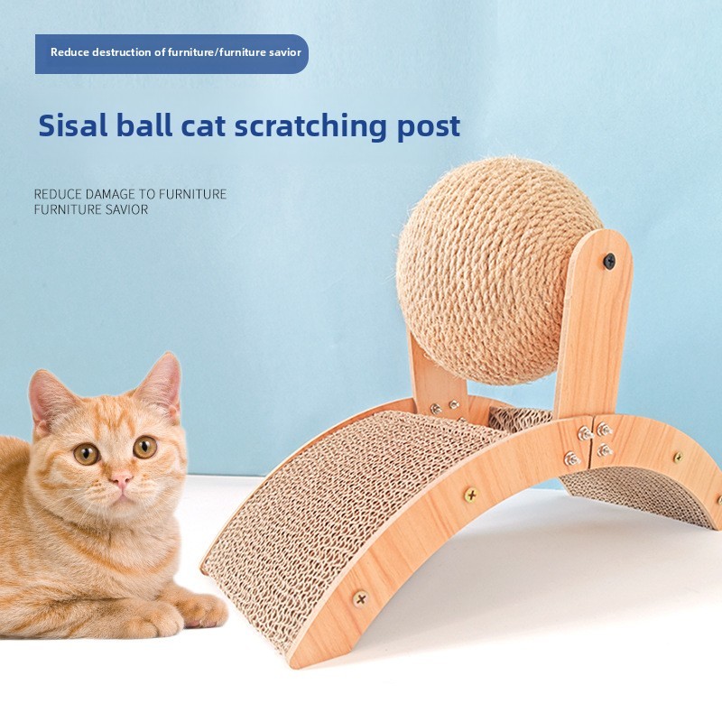 [QPet] ชิงช้าสวรรค์กระดานลับเล็บแมวแนวตั้งลูกบอลลับเล็บแมว No-Chip เครื่องบดกรงเล็บขนาดใหญ่สุด Self-