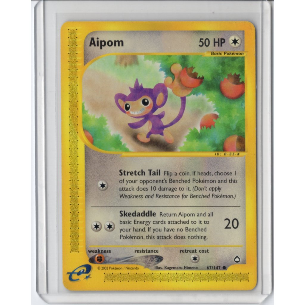 การ์ดโปเกมอน อังกฤษ Aquapolis 2003 Aipom 067/147