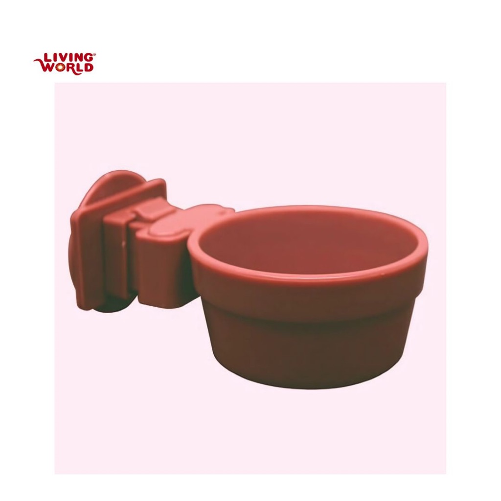 Living World Lock & Crock Dish สําหรับสัตว์เล็ก เบอร์กันดี (61786)