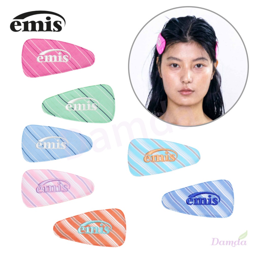 Emis Glitter Stripe Wide Hair pin & pin Stripe Wide Hair pin / ของแท้ 100% / KR