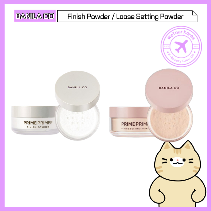 [BANILA Co] Prime Primer Finish Powder, 12g / Loose Setting Powder 8g - Shine-Free & Smooth Skin All Day!