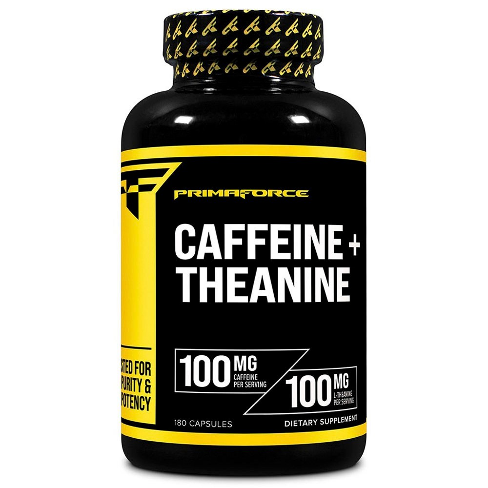 Primaforce Caffeine 100mg + แคปซูล L-Theanine 100mg, 180 Count, Made in USA