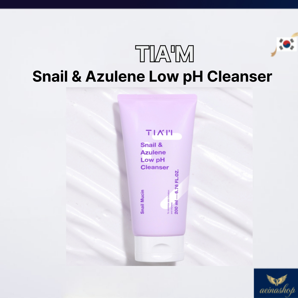 TIAM Snail & Azulene Low pH Cleanser 200ml-สมดุล pH เพื่อสุขภาพ