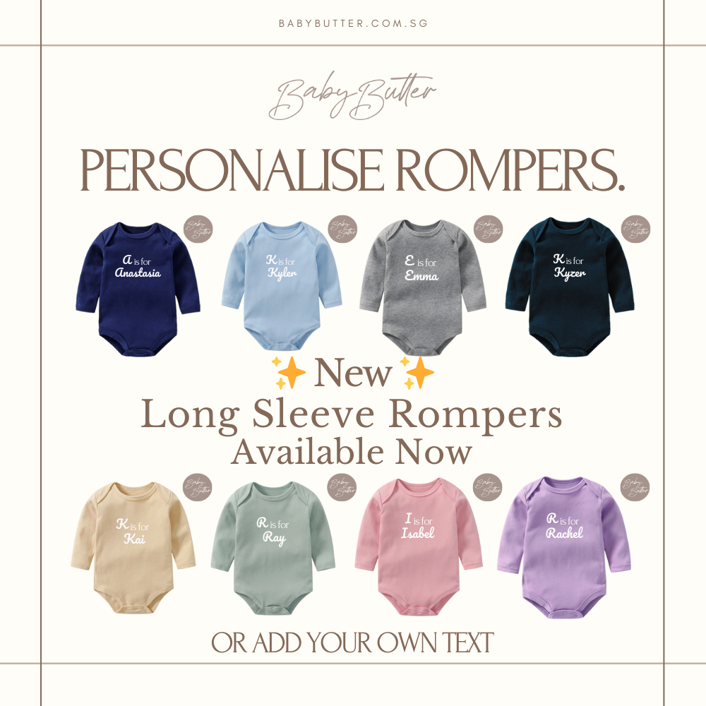 [SG PRINTER] ผ้าฝ้ายนุ่ม 100% ส่วนบุคคลพิมพ์ที่กําหนดเองชื่อบนผ้าฝ้ายนุ่มเด็ก Romper Onesie - .sg