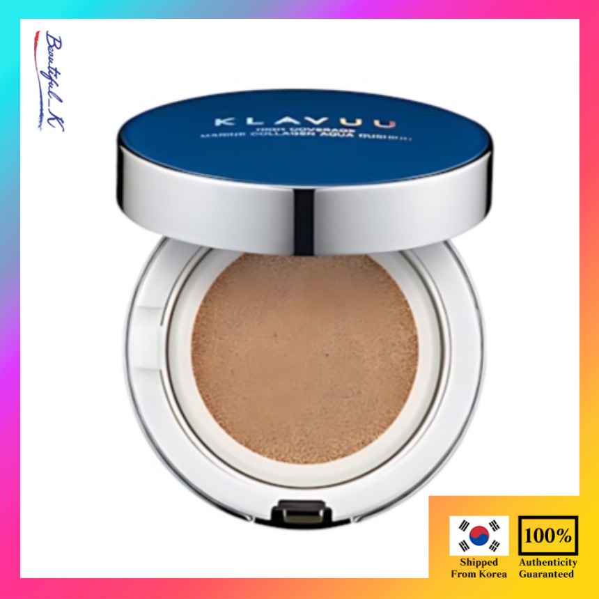 Klavuu Blue Pearlsation High Coverage Marine Collagen Aqua Cushion 12g, 21.เบจอ่อน _สวย_เค