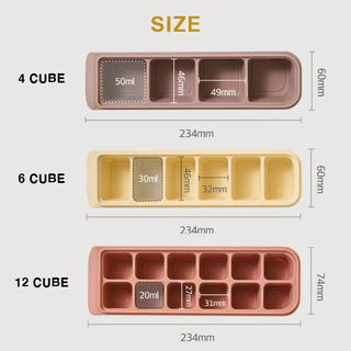 Firgi Double-Sealed Cube ถาด Airtight ซิลิโคนอาหารเด็ก Cube BPA-Free คอนเทนเนอร์เกาหลี