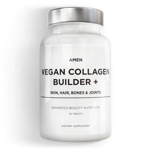 Codeage Amen Vegan Collagen Builder + เม็ด, 30 เม็ด, 1 ขวด - ผลิตในอเมริกา