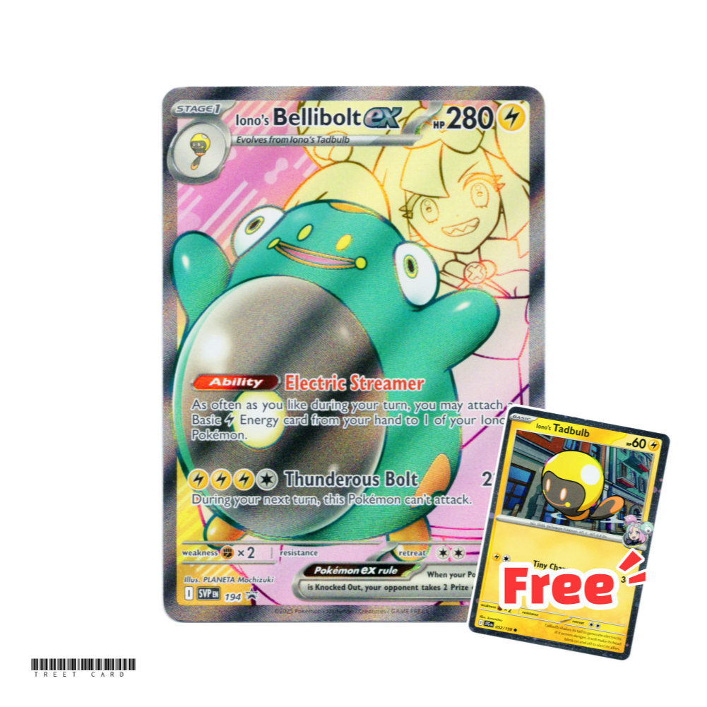 Ionos Bellibolt ex SVP 194 Journey Together Black Star Holo EN Pokemon การ์ดเกม PTCG