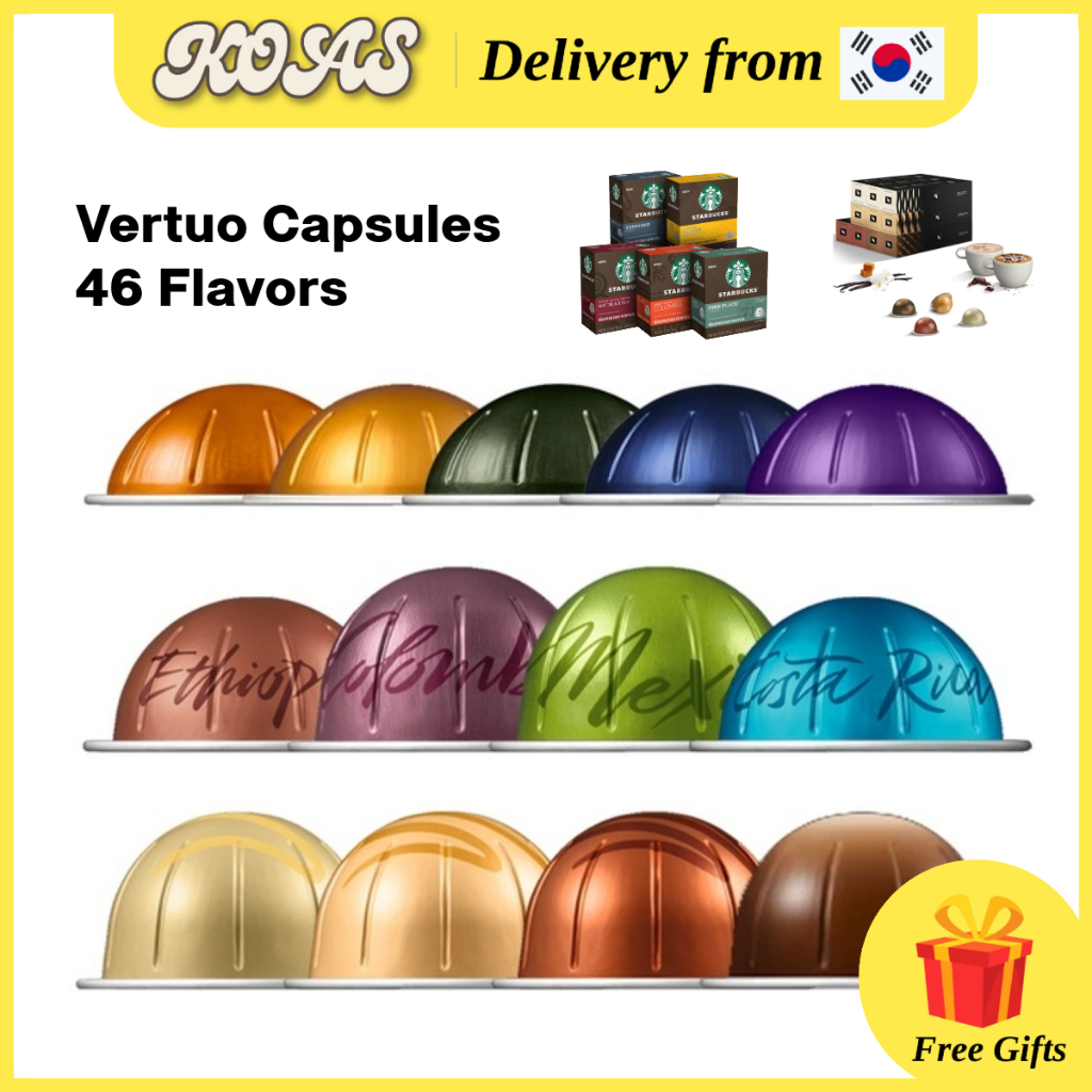 [Nespresso] Vertuo Original & Starbucks Coffee Capsule รสชาติ เอสเพรสโซ่ ลุงโก แก้ว & เดคาฟ ตัวเลือก