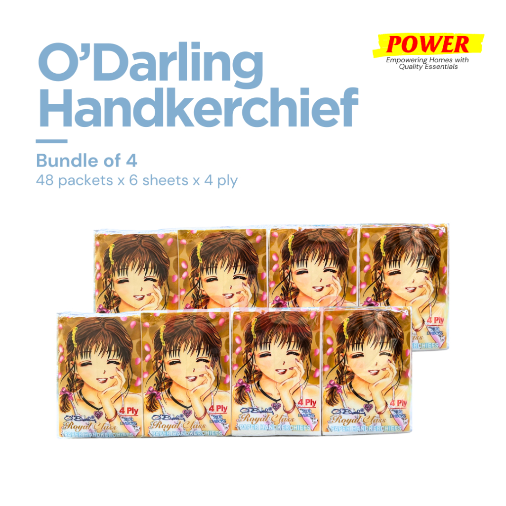 [มัด 4] ODarling Mimiyan ผ้าเช็ดหน้ากระดาษ 4 ชั้น กระดาษทิชชูพกพา (4x12 ซองx6 แผ่นx4ply)