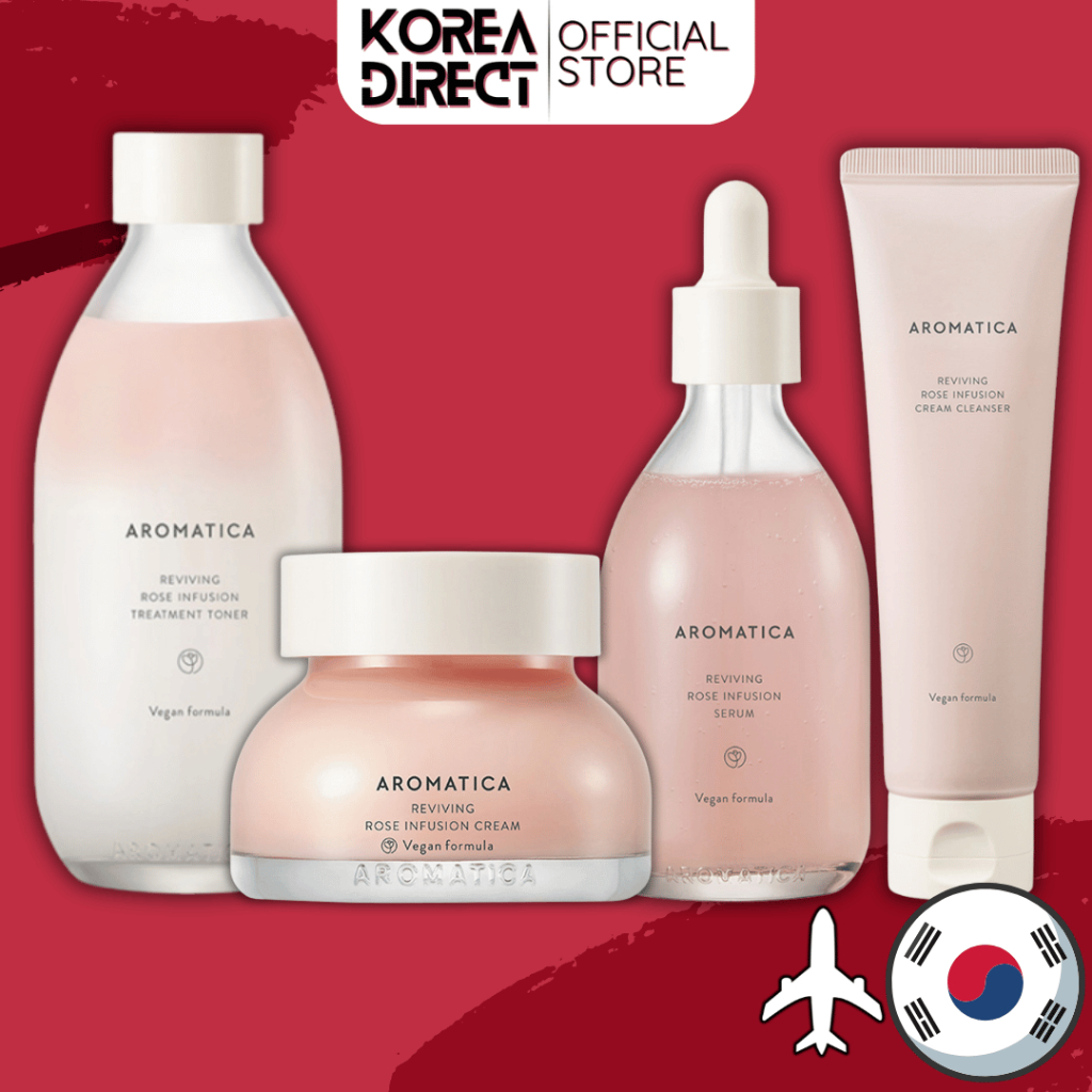 Aromatica Reviving Rose Infusion Serum 100ml, โทนเนอร์ 200ml, ครีม 50ml
