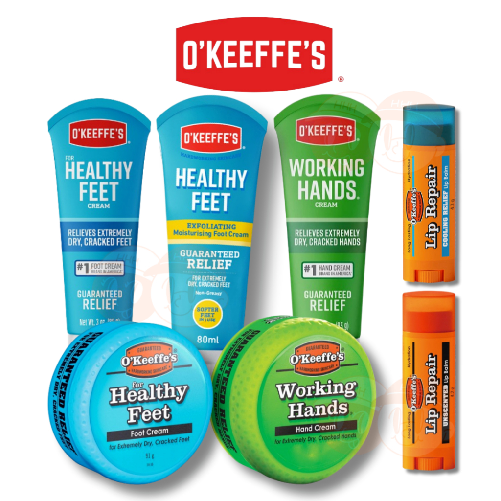 Okeeffes Working Hands Hand Cream, Healthy Feet Foot Cream Collection Relief for Dry Skin