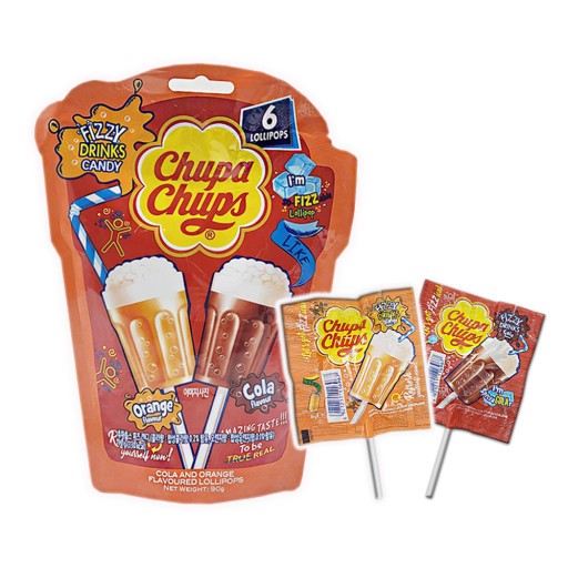[CHUPA CHUPS] Fizzy DRINKS Candy 90g (15g × 6P)  ลูกอมเครื่องดื่มซ่า  สินค้าเกาหลีแท้ๆส่งตรงจากเกาหลี