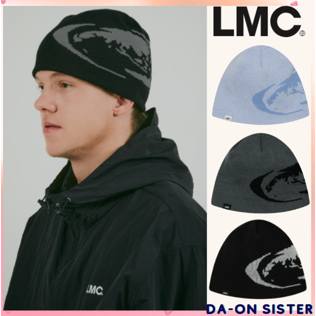 [ Lmc ] UNISEX OVAL GLOBE BEANIE 3COLOR KOREA แท้ 100%