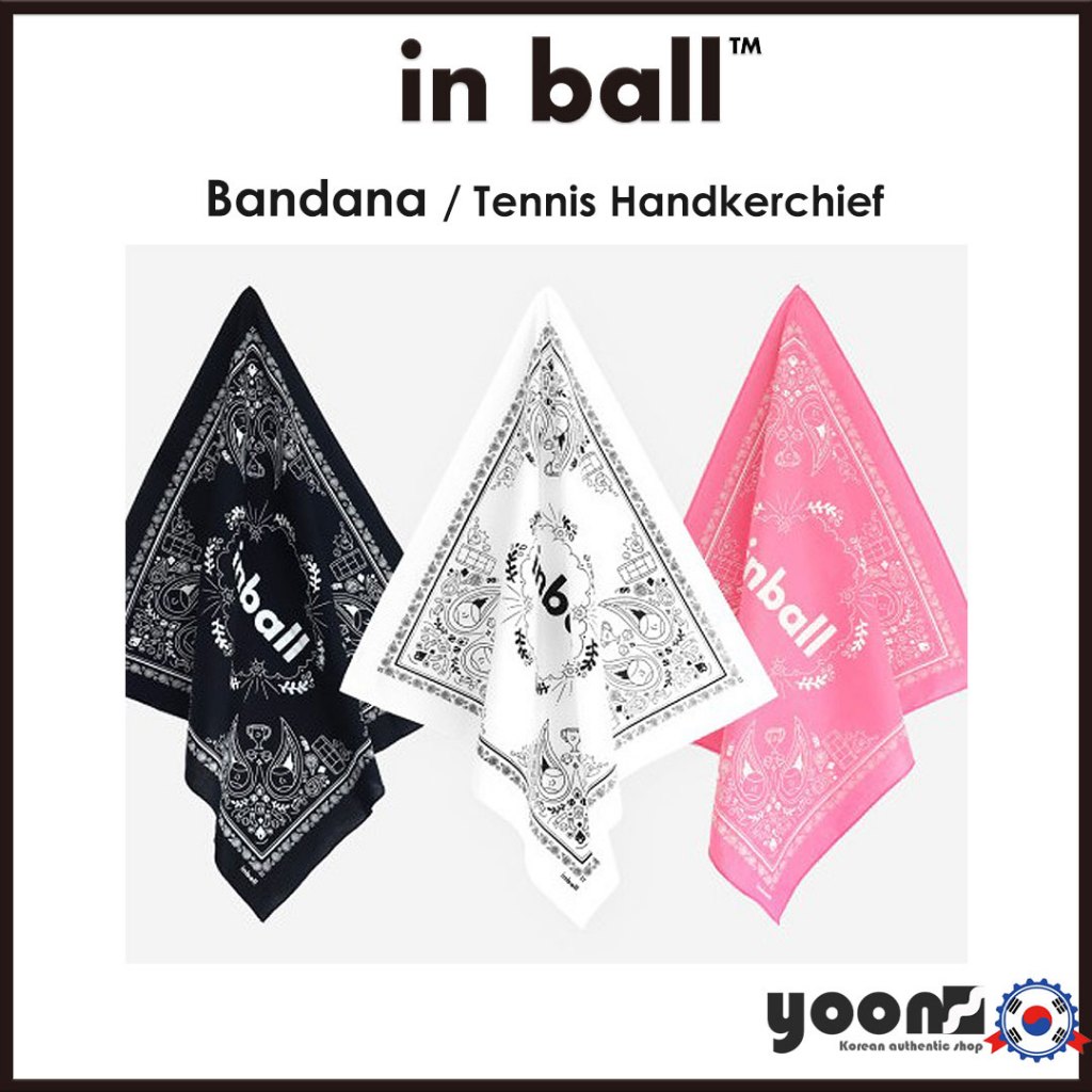 [inball] Bandana Tennis Towels (ชมพู / ดํา / ขาว)_จากเกาหลี