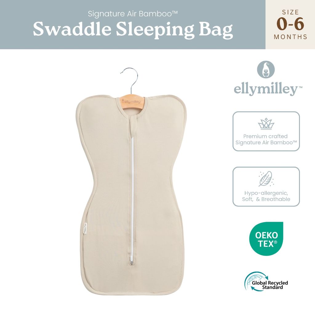 Elly Milley Signature Air Bamboo ถุงนอนห่อตัวทารกแรกเกิด, แขนขึ้นทารก Swaddle, ถุงนอนสําหรับเด็ก, ทารก