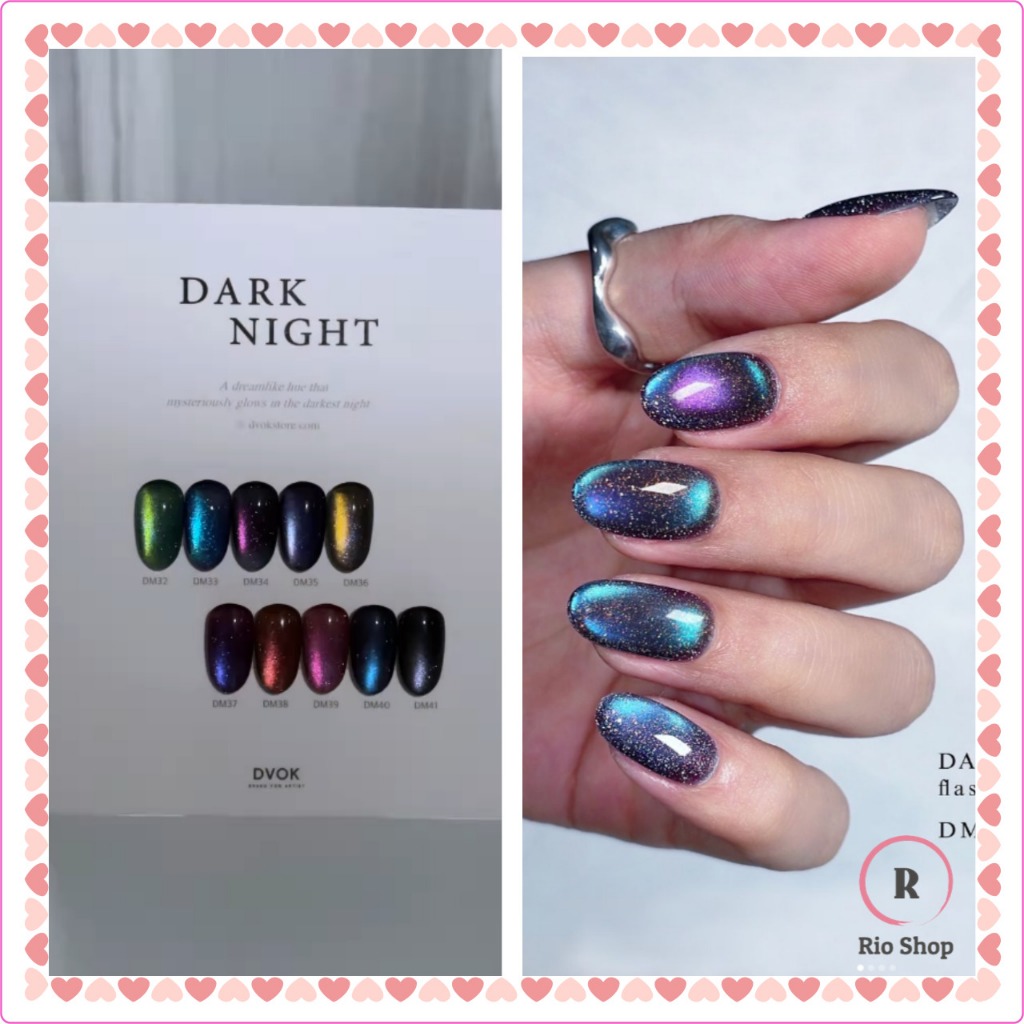 DVOK x Dark Night 10 สีชุดแม่เหล็กเล็บ