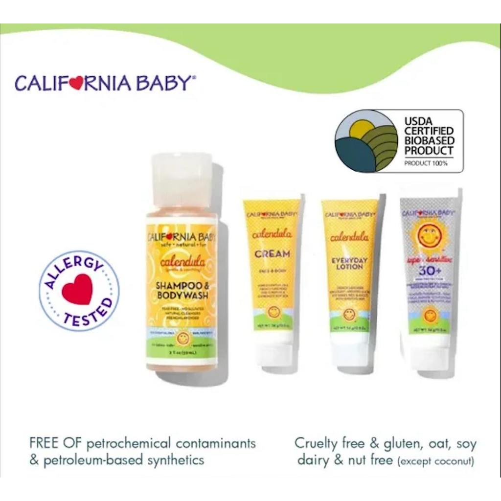 ชุดเครื่องสําอางสําหรับทารกแรกเกิดสําหรับเดินทางโดย California Baby & Earth Mama –Safe, Sensitive-Sk
