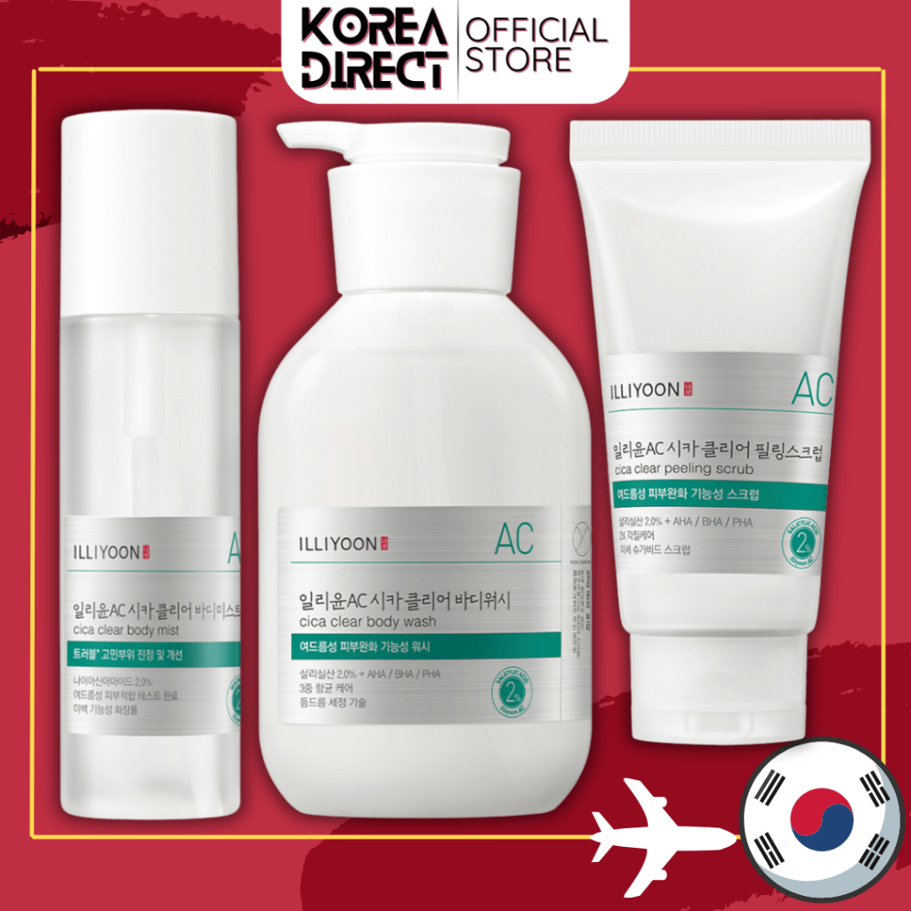 Illiyoon AC Cica Trouble Body Care, Body Wash, Mist, สครับ