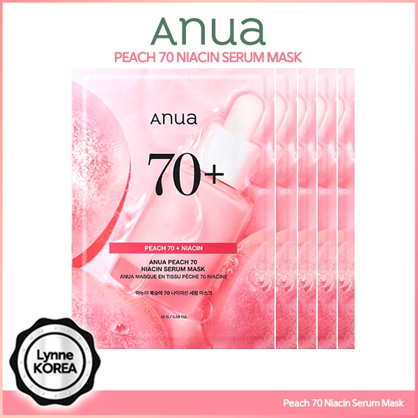 [1/5P] Anua Peach 70 Niacin เซรั่มมาสก์หน้า 5 ชิ้น / มาสก์หน้า