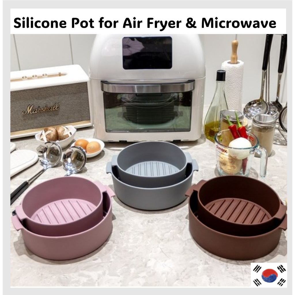 [MADE In KOREA] หม้อซิลิโคนสําหรับ Air Fryer & ไมโครเวฟ / ชามอาหาร Safe (MADE IN KOREA)/หม้อทอดอากาศ / หม้อไมโครเวฟ / หม้อเตาอบ [NO.75]